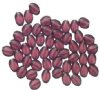 50 8x6mm Transparent Matte Amethyst Flat Oval Glass Beads